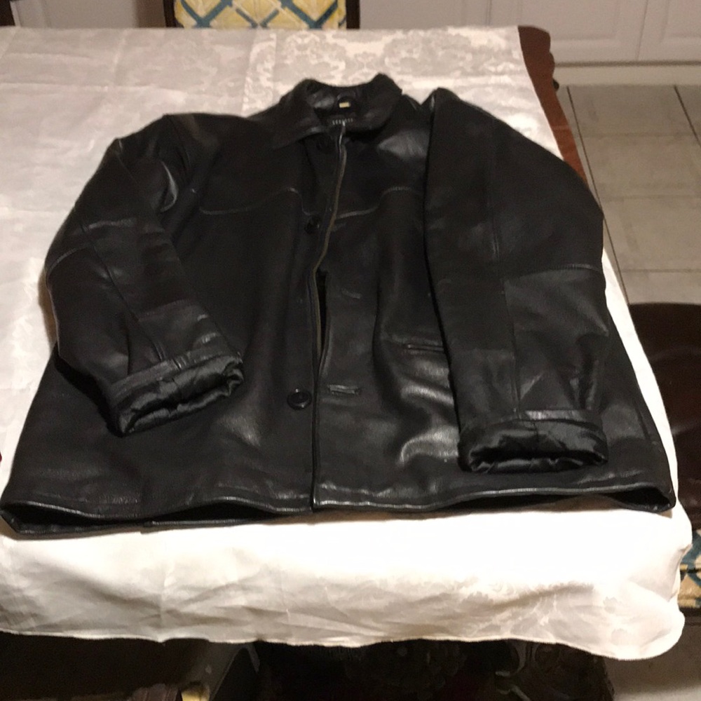 Black leather jacket